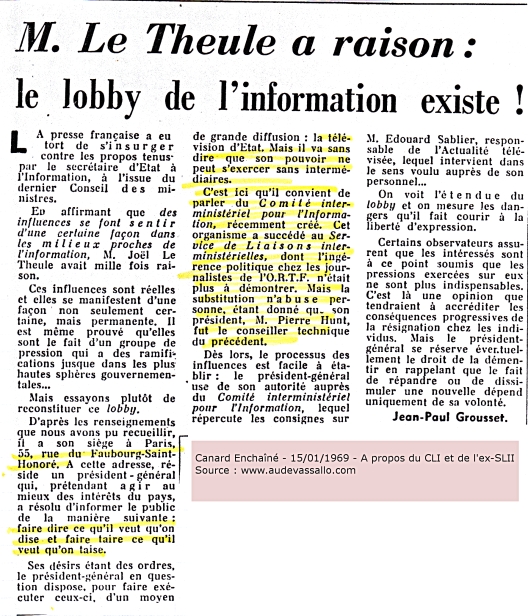 Le Theule - Canard Enchaîné 1969 - CII (SLII)